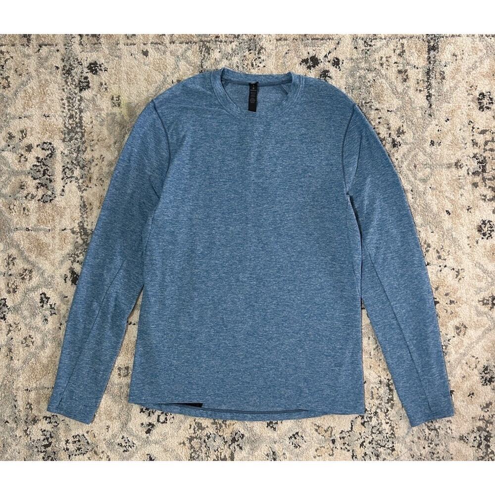 Lululemon Men’s Heathered Blue Long Sleeve Athletic Activewear Shirt Size S